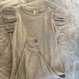 MTS Light Gray Ribbed Top